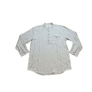 Lee Valley Ireland Mens Size XXL Striped Mandarin Collar Grandfather Henley